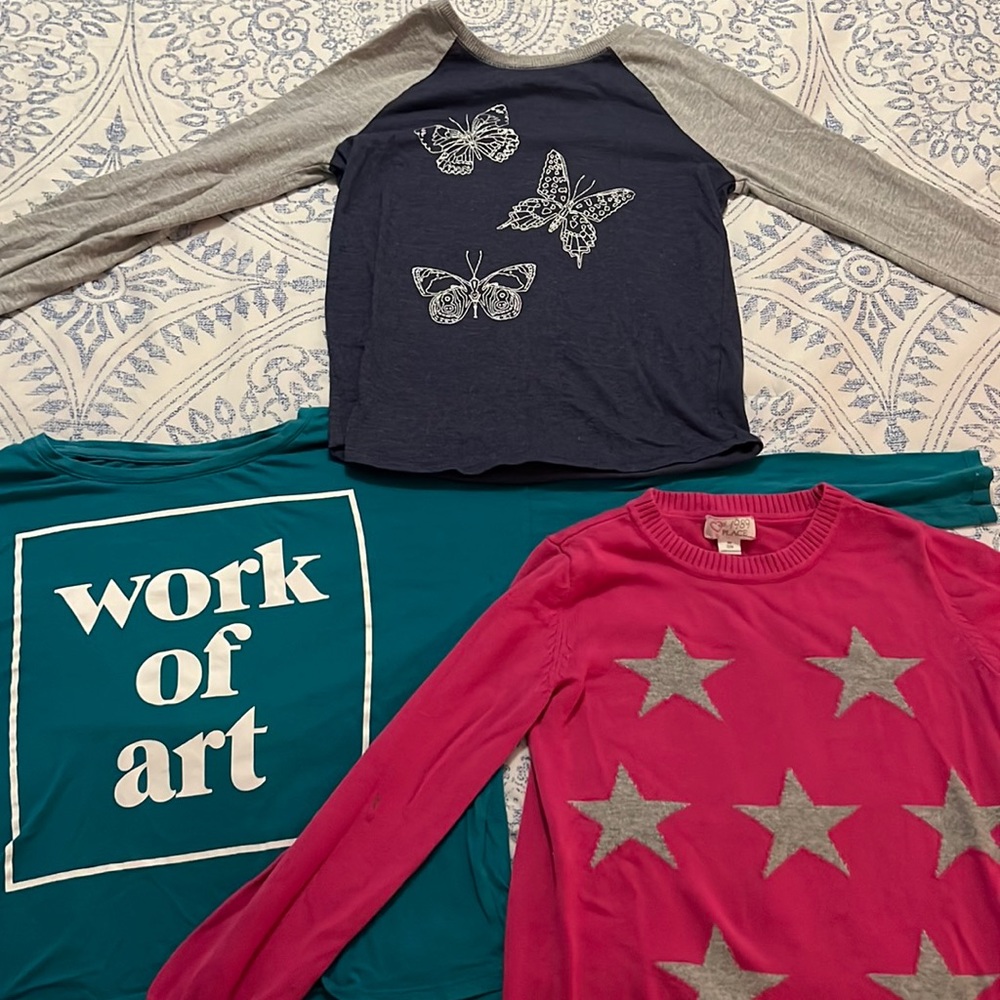 Girls. Old navy /childrens place/ Target  winter top bundle of 3. Size 7-8.